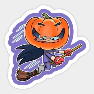 Kitty The Witch Halloween Sticker